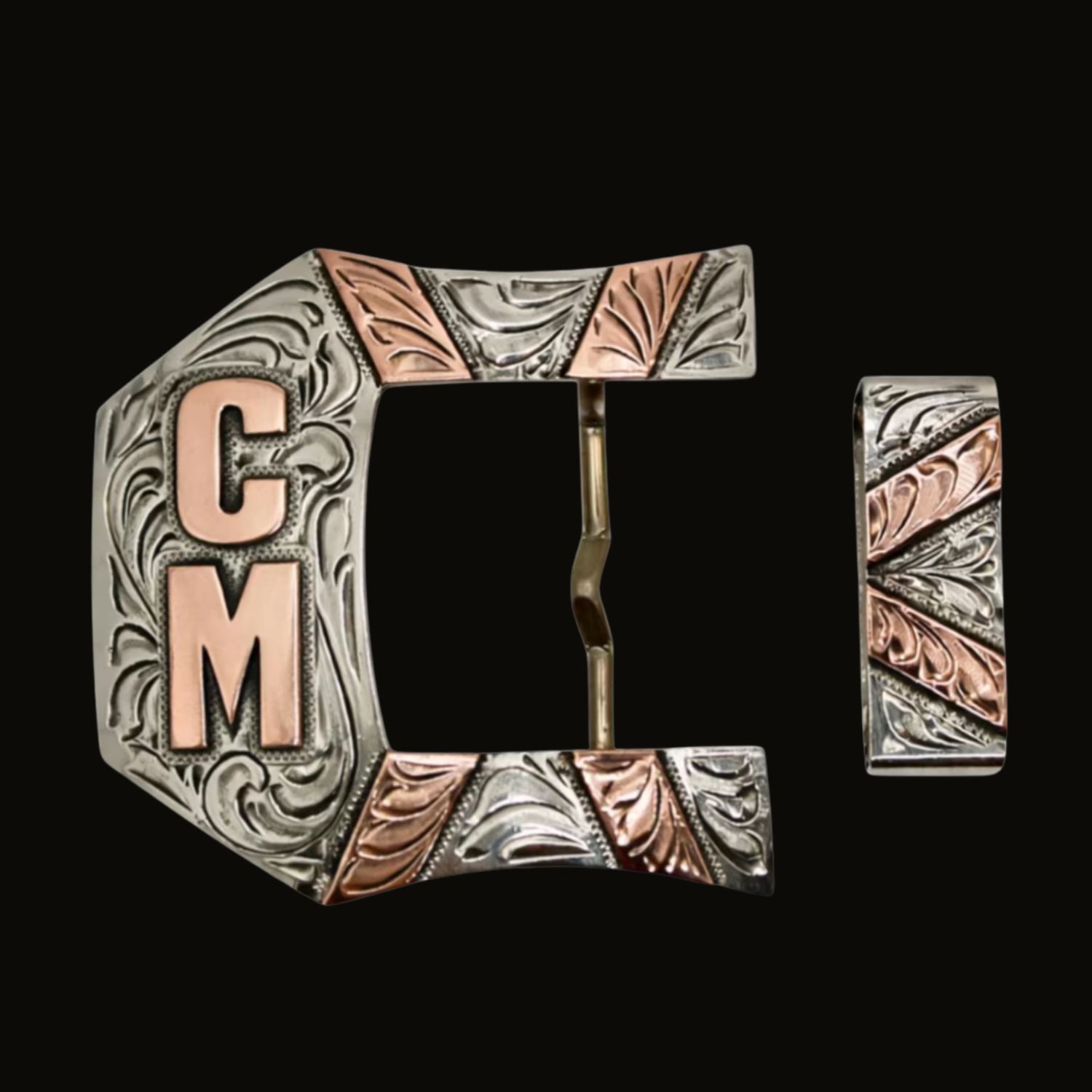 CM Silver Copper Buckle Set
