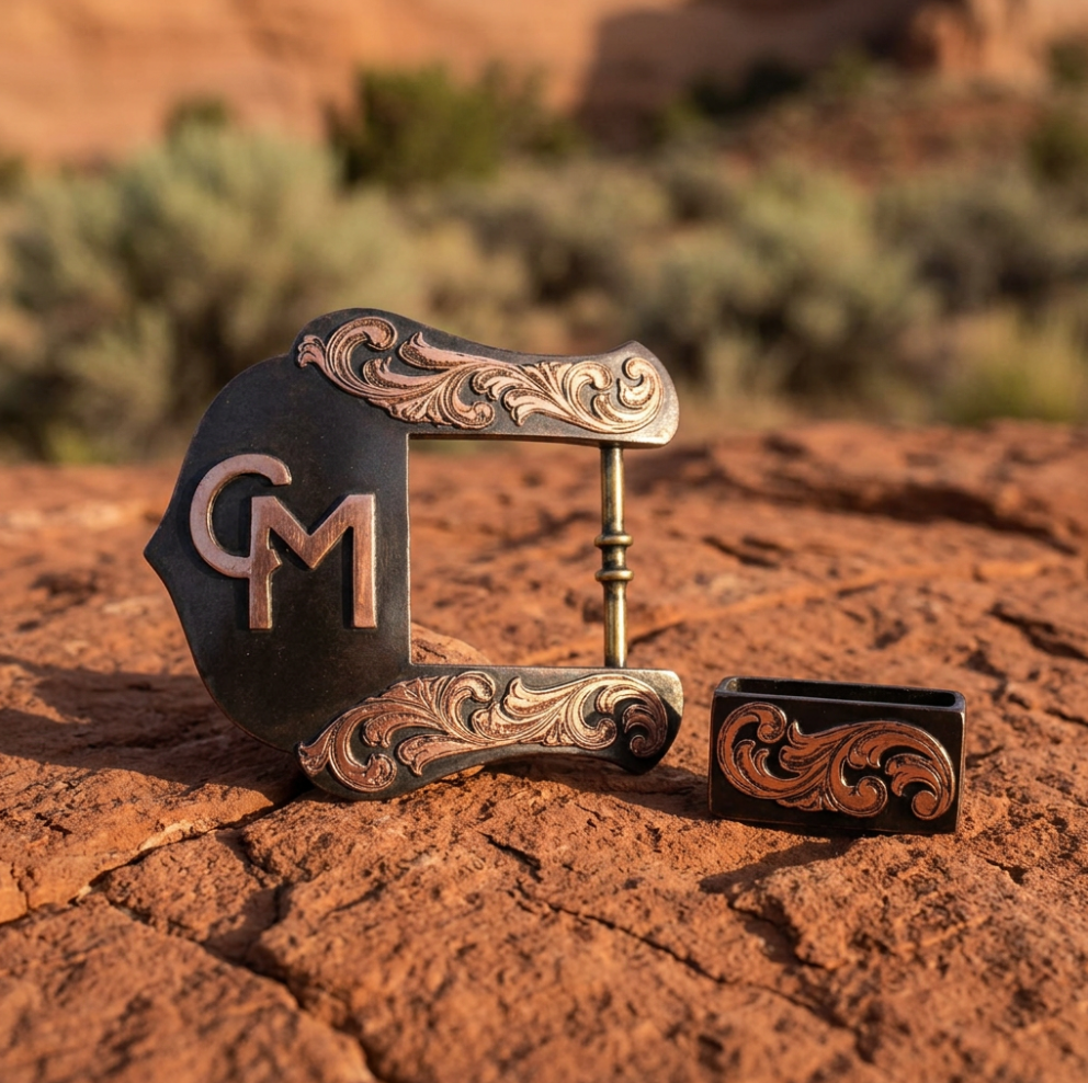 CM Black Copper Buckle Set