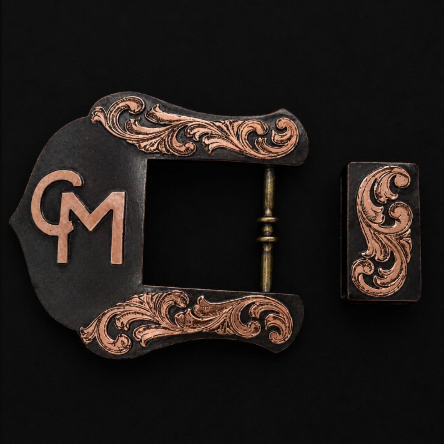 CM Black Copper Buckle Set